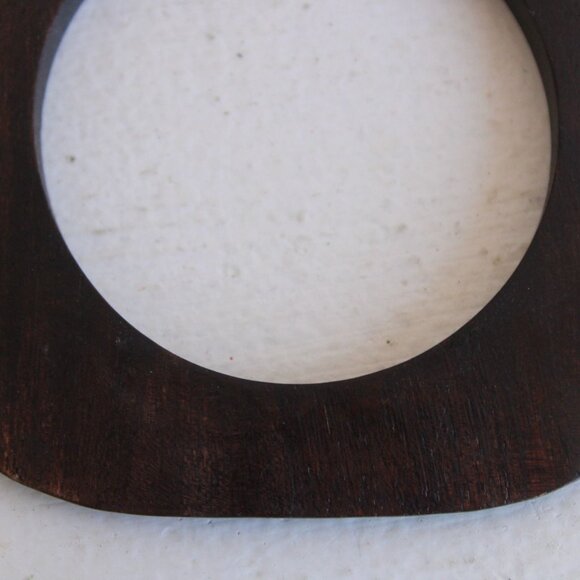 Vintage Bangle Bracelet, Brown Wood Carved Stacking Bracelet Boho Tribal Jewelry - Picture 8 of 10